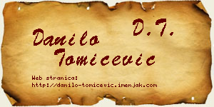 Danilo Tomićević vizit kartica